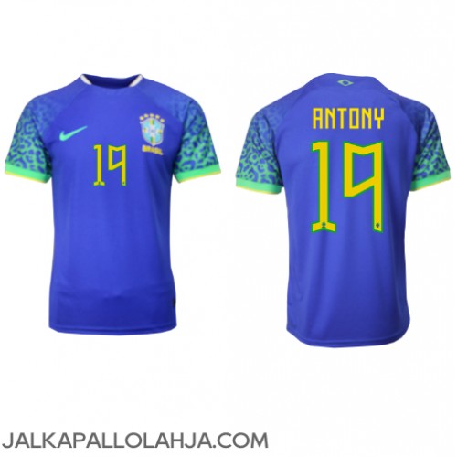 Brasilia Antony #19 Kopio Vieras Pelipaita MM-kisat 2022 Lyhyet Hihat